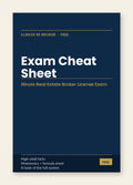 Free: Illinois RE Broker Exam Cheat Sheet (PDF) - Instant Digital Download