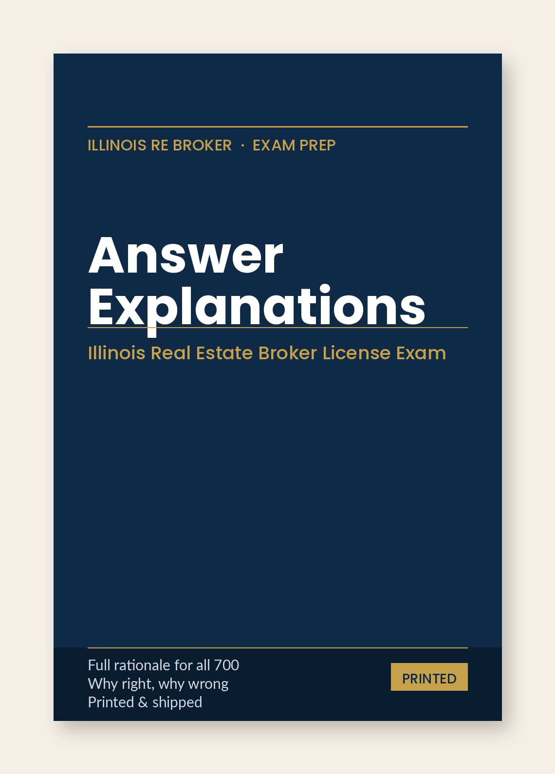 PassPath: Illinois RE Broker — Printed Answer Explanations