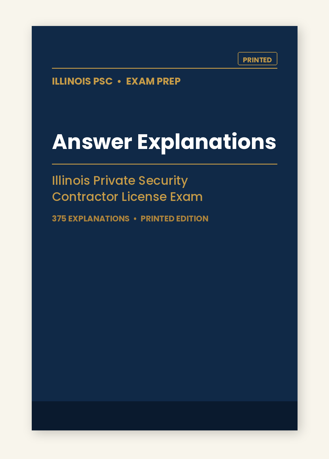 Illinois PSC Printed Answer Explanations cover
