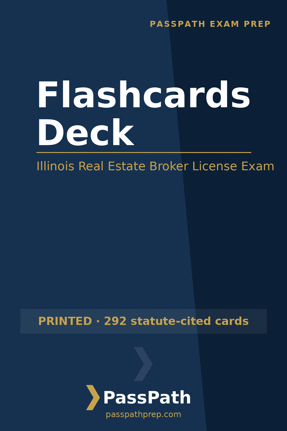 PassPath Illinois Real Estate Broker Practice Flashcards Deck — 292 statute-cited printed cards