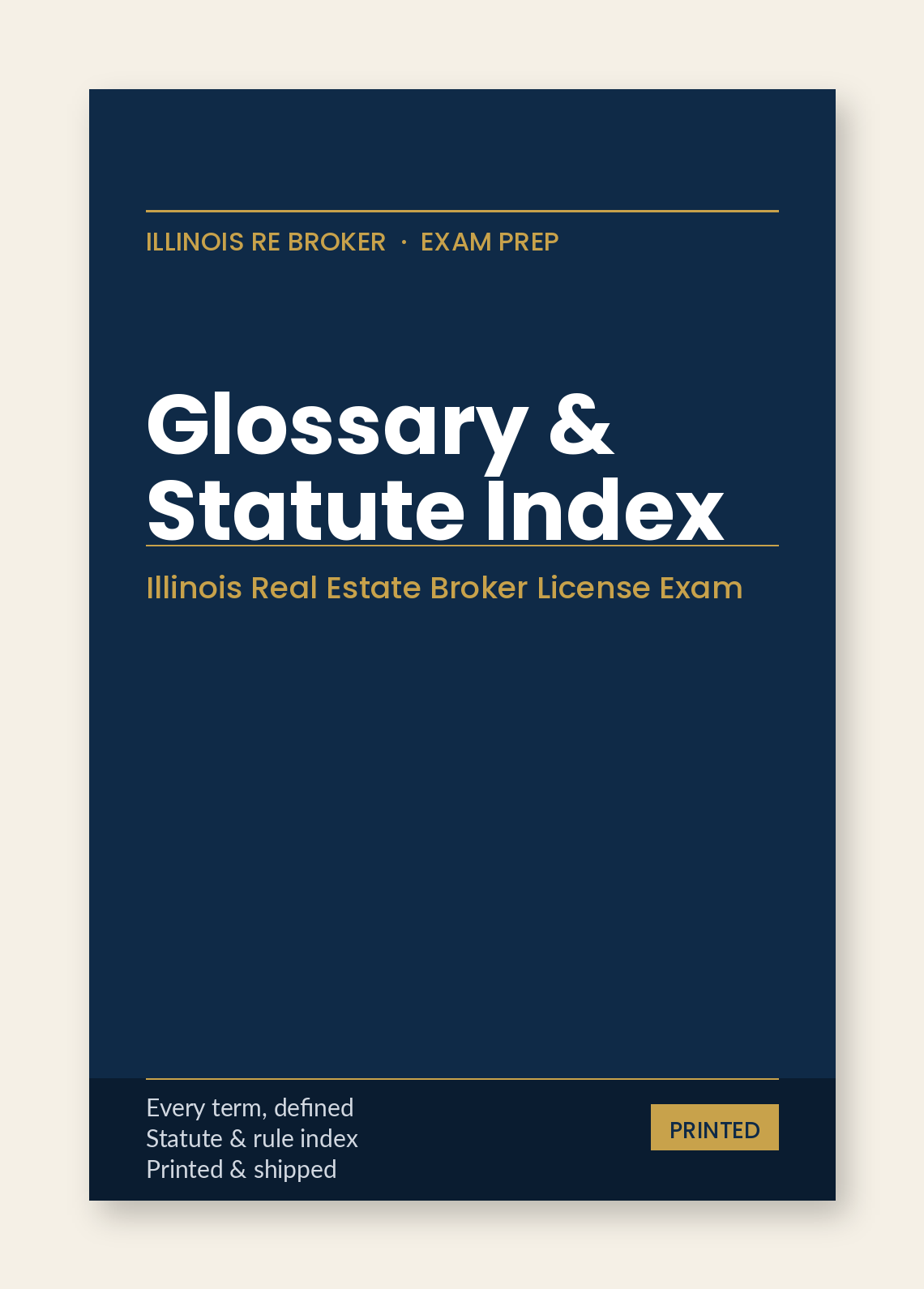 PassPath: Illinois RE Broker — Printed Glossary & Statute Index