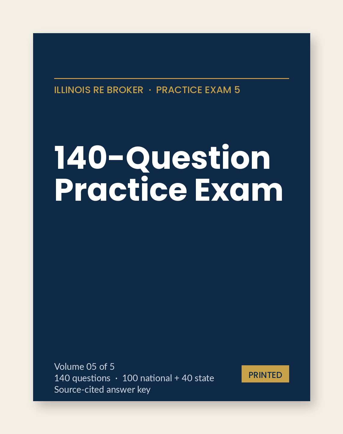 PassPath: Illinois RE Broker — Printed Practice Exam 5