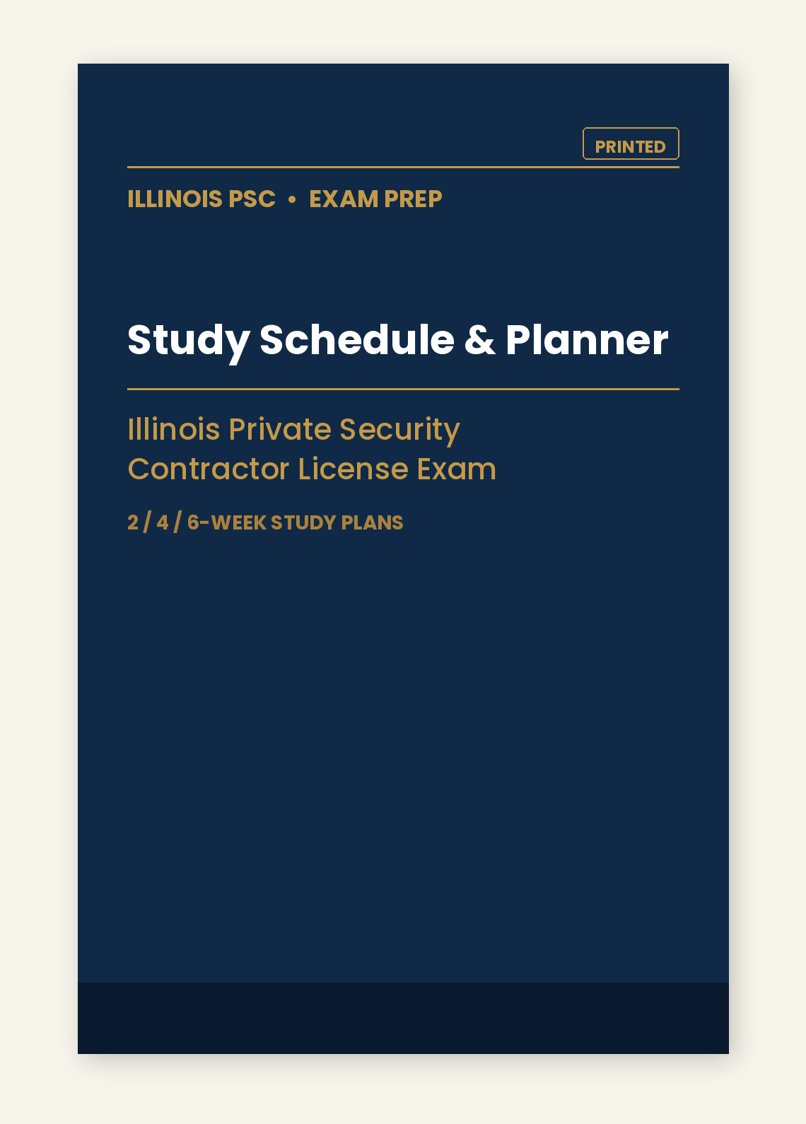 Illinois PSC Printed Study Schedule & Planner cover