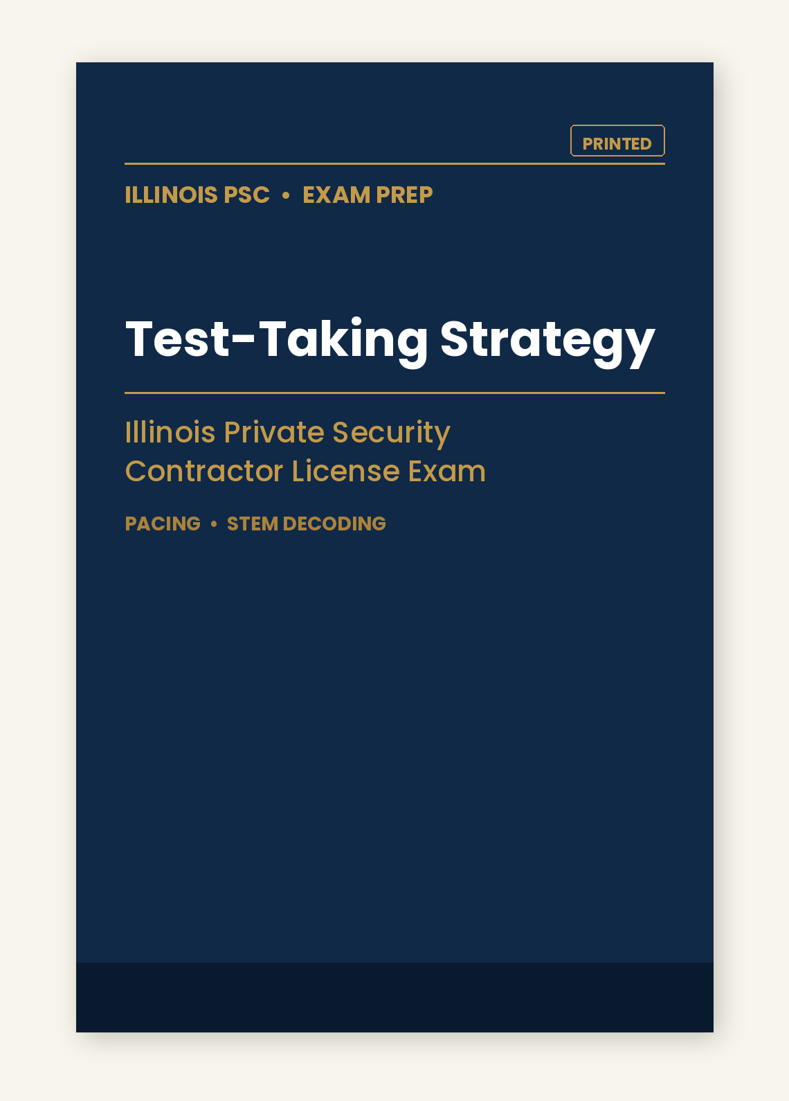 Illinois PSC Printed Test-Taking Strategy Guide cover